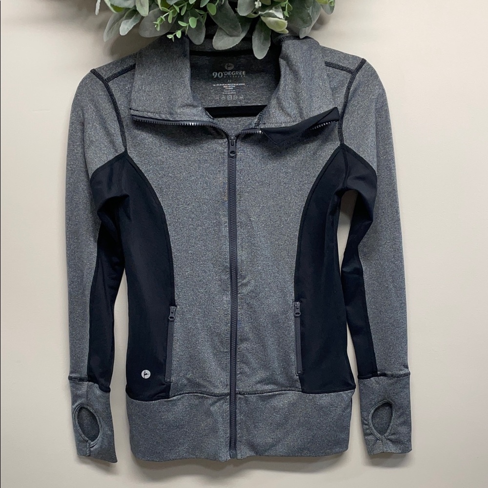 90 Degree by Reflex full-zip athletic jacket with thumbholes XS